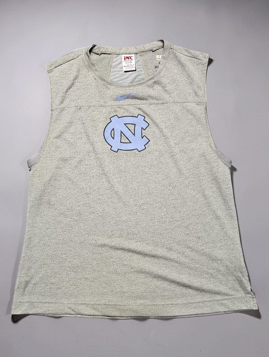 Nike Tops - Nike Sleeveless Tank with Light Blue UNC Logo on Heather Gray. Size L.